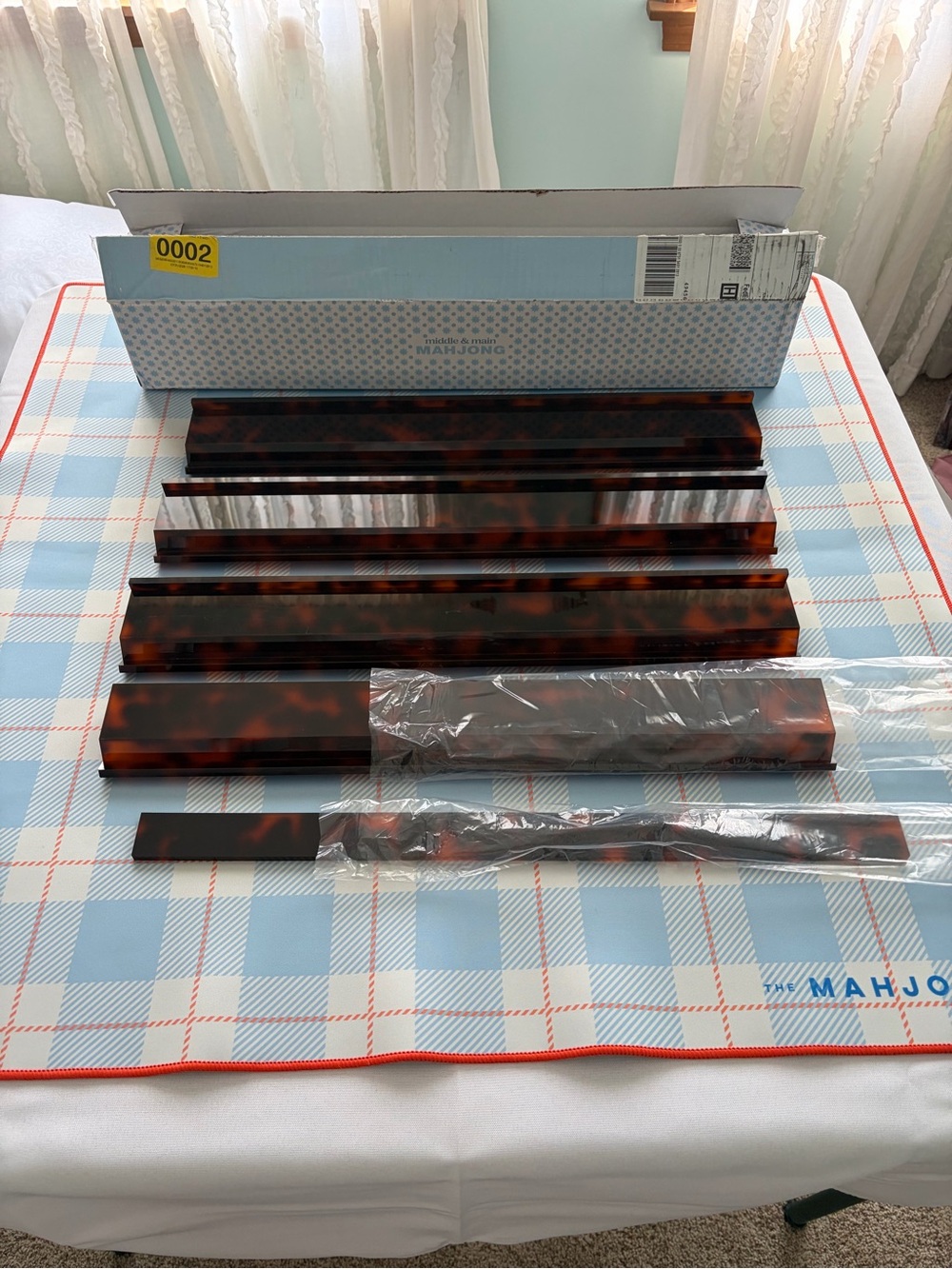 Mahjong Tile Racks in Tortoiseshell Brown - Set of 4 Racks